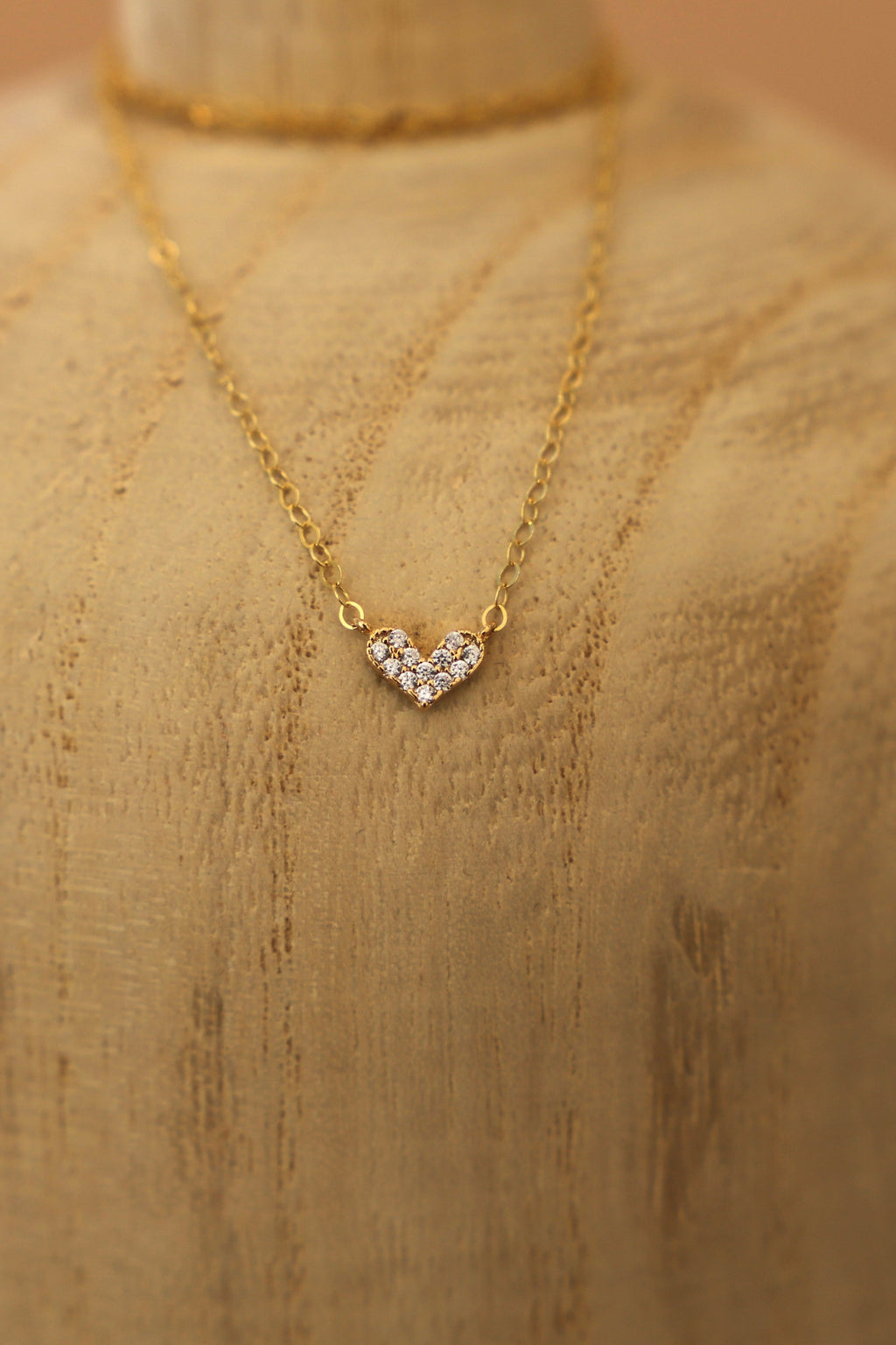  CZ FLOATING HEART NECKLACE