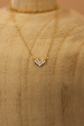  CZ FLOATING HEART NECKLACE