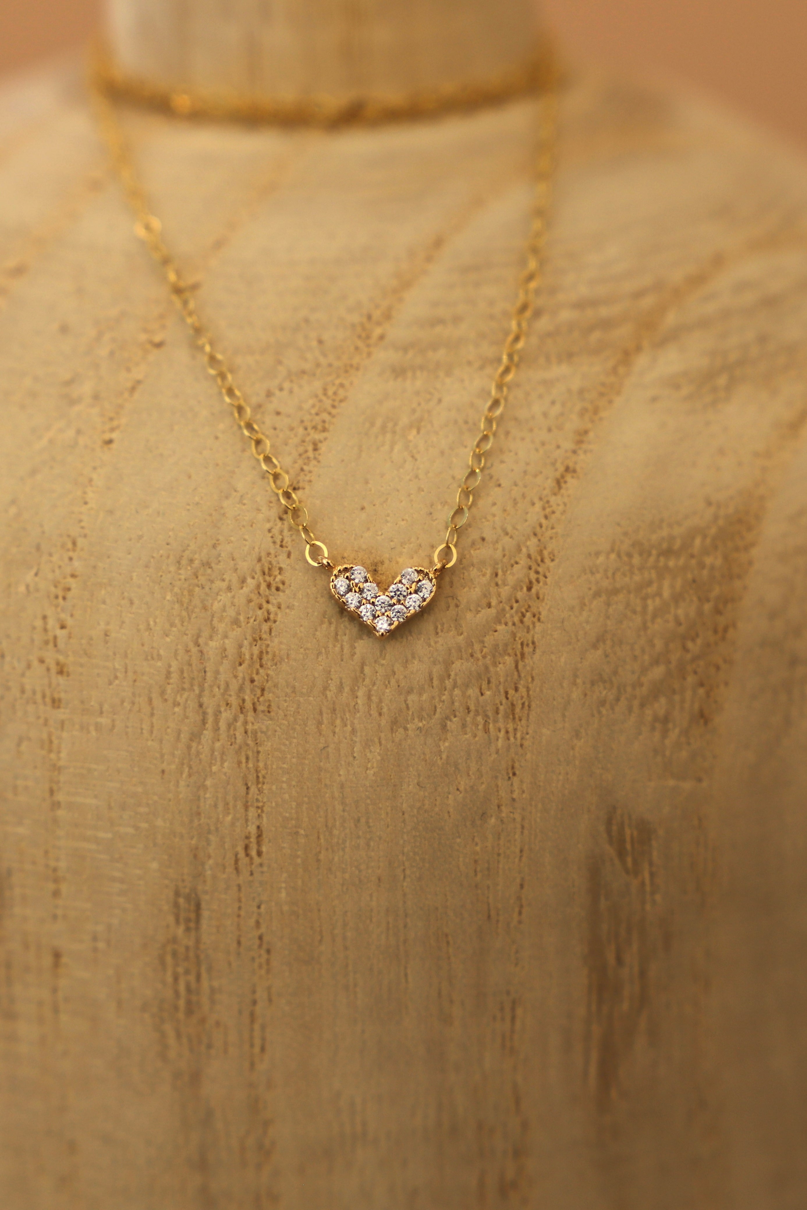  CZ FLOATING HEART NECKLACE