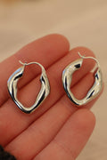  ORGANIC SILVER HOOPS