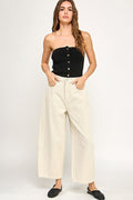  BEIGE BARREL JEANS