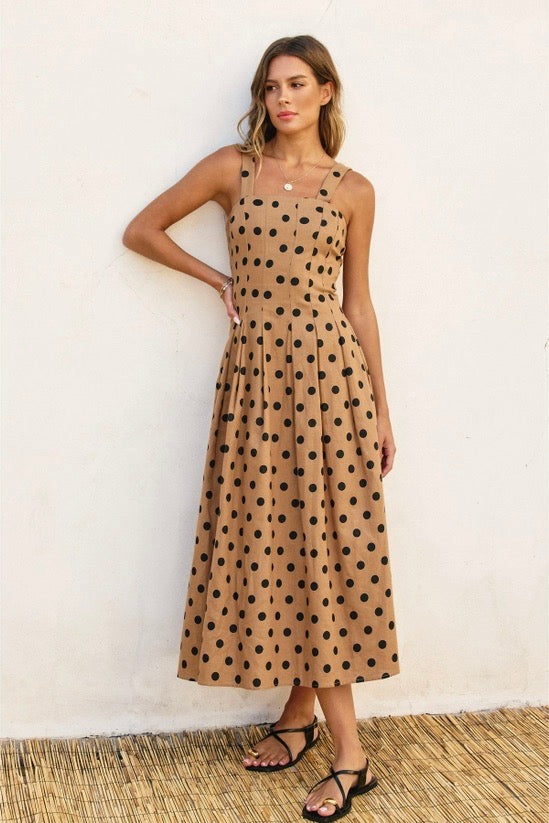  MOCHA POLKA DOT DRESS