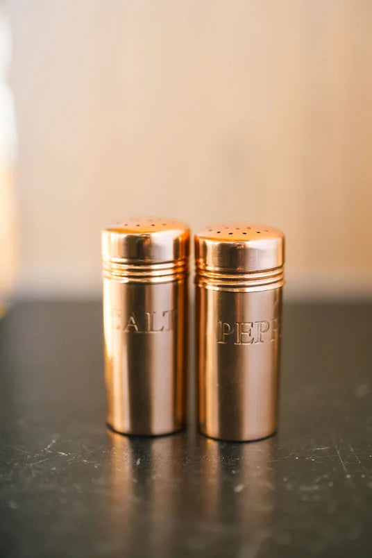  COPPER SALT AND PEPPER SHAKERS