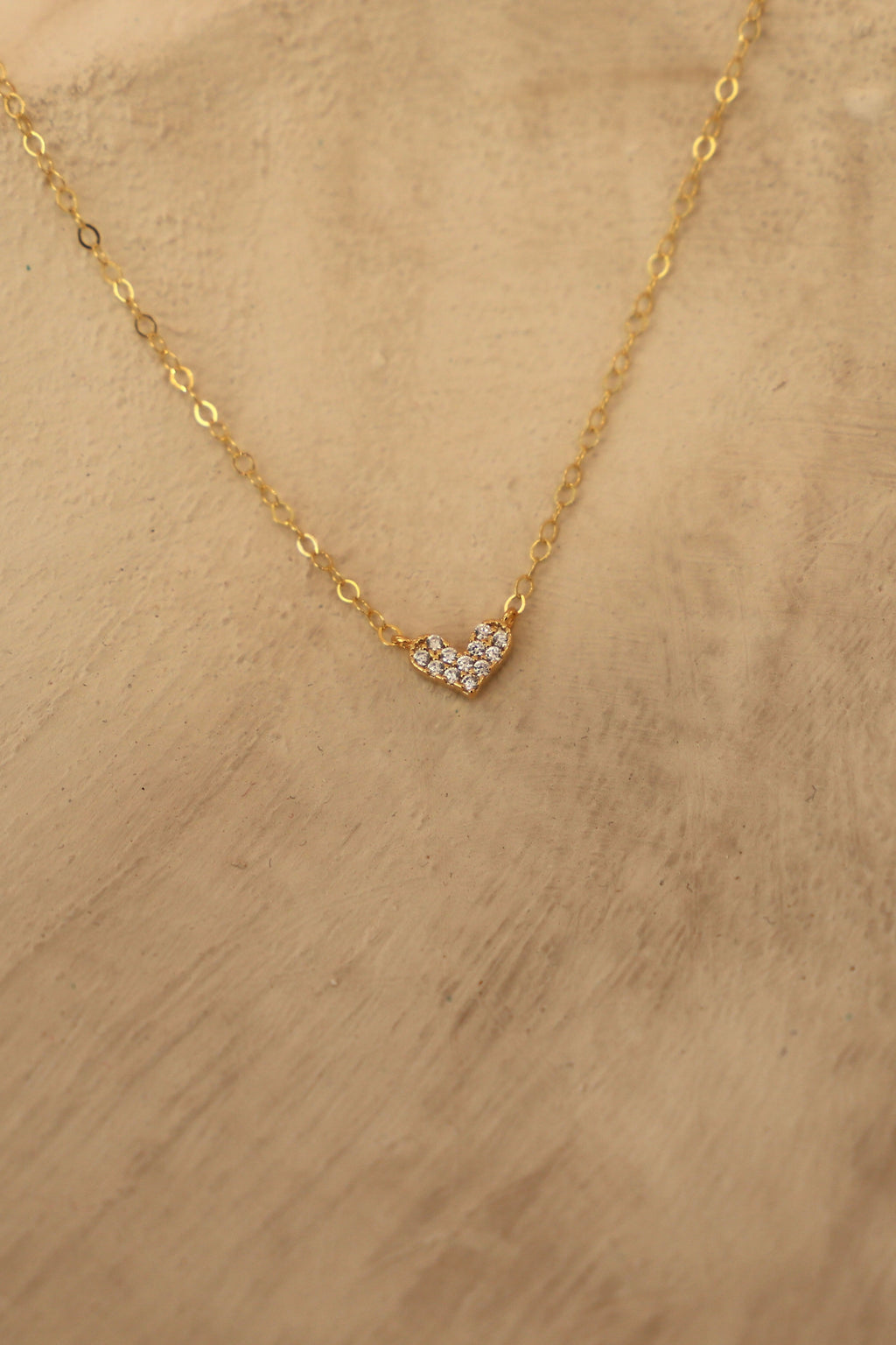  CZ FLOATING HEART NECKLACE