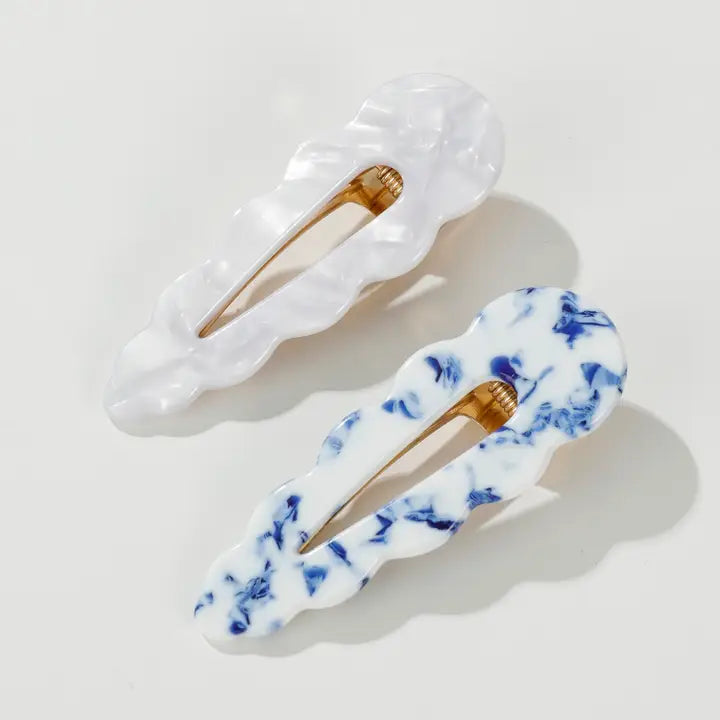  COASTAL SCALLOPED BARRETTE CLIPS