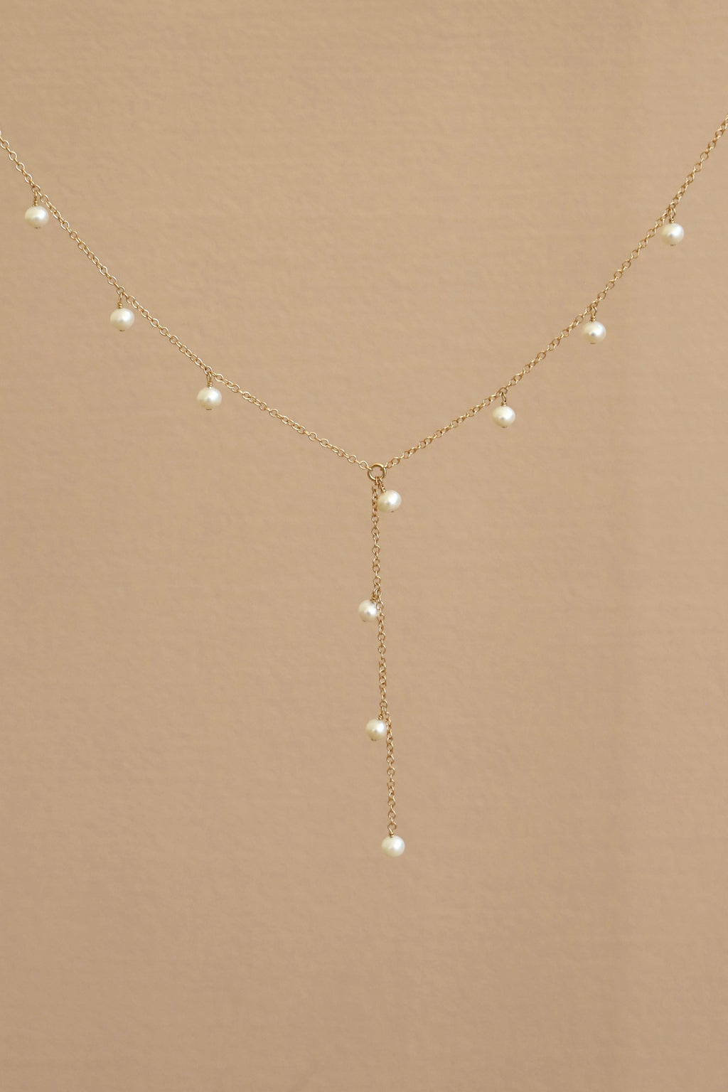  ELLE PEARL DROP LARIAT NECKLACE