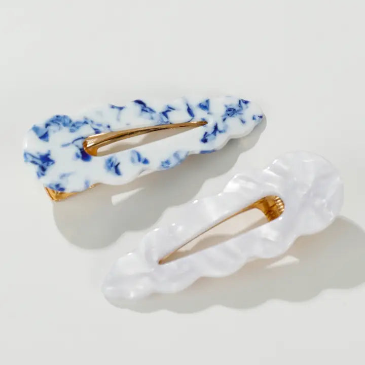  COASTAL SCALLOPED BARRETTE CLIPS