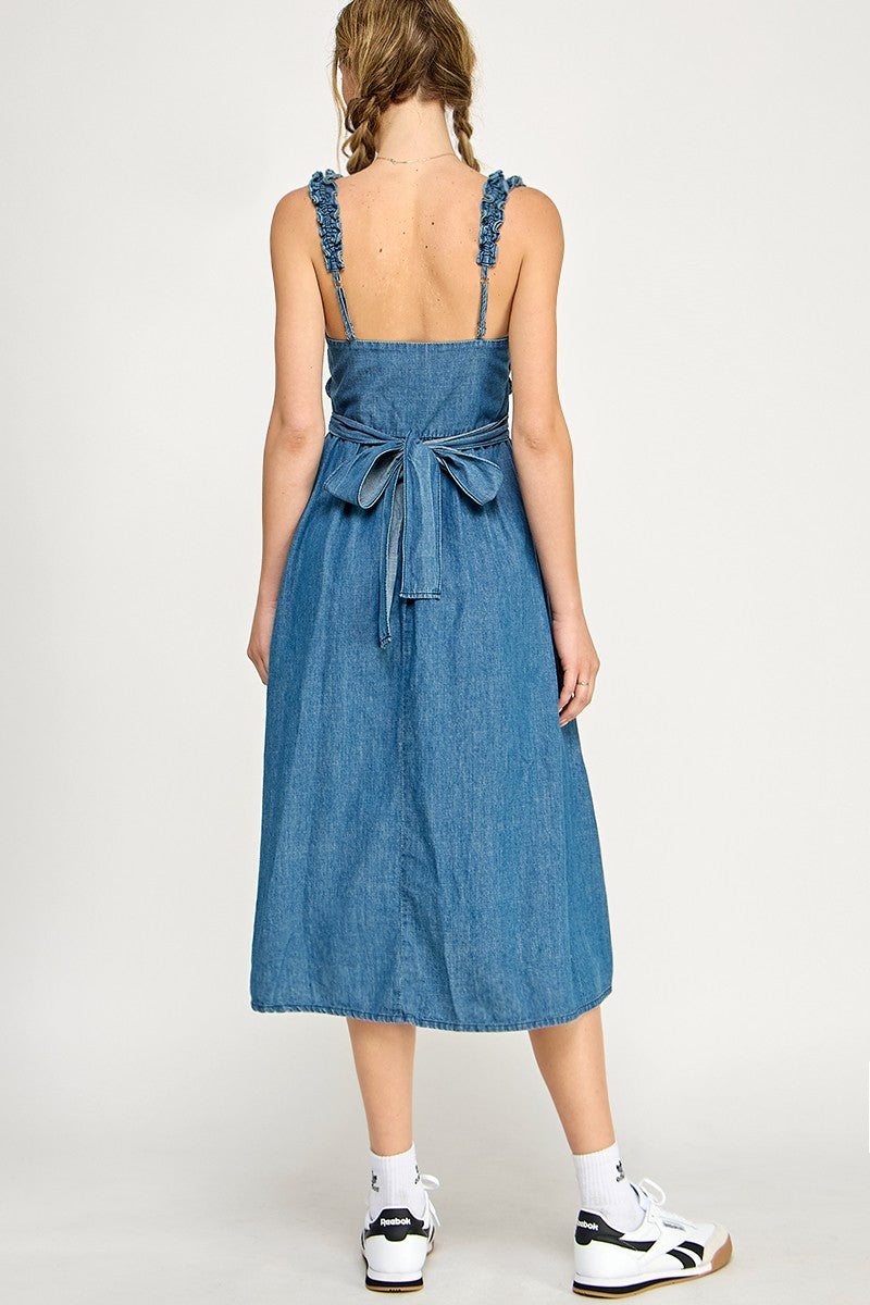  DENIM MIDI DRESS