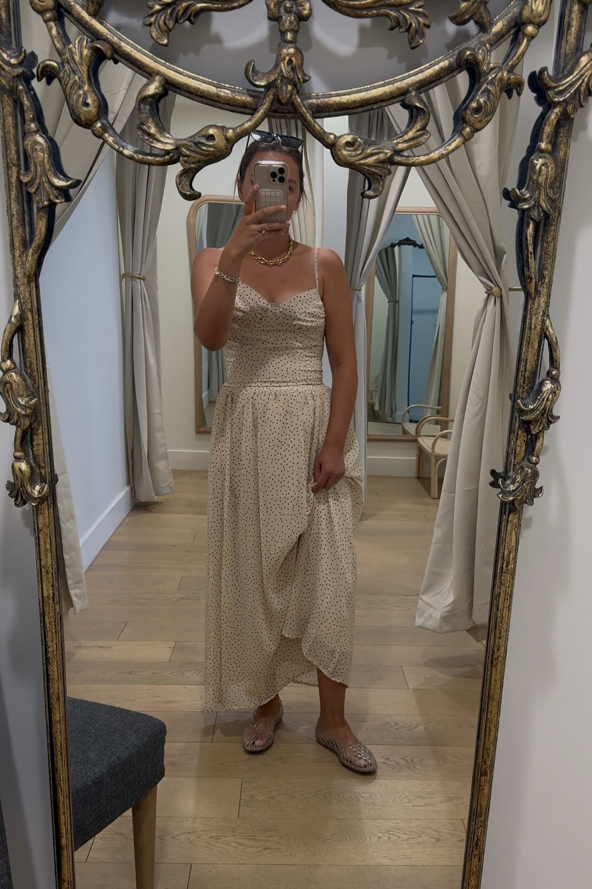  POLKA DOT CHIFFON BUSTIER