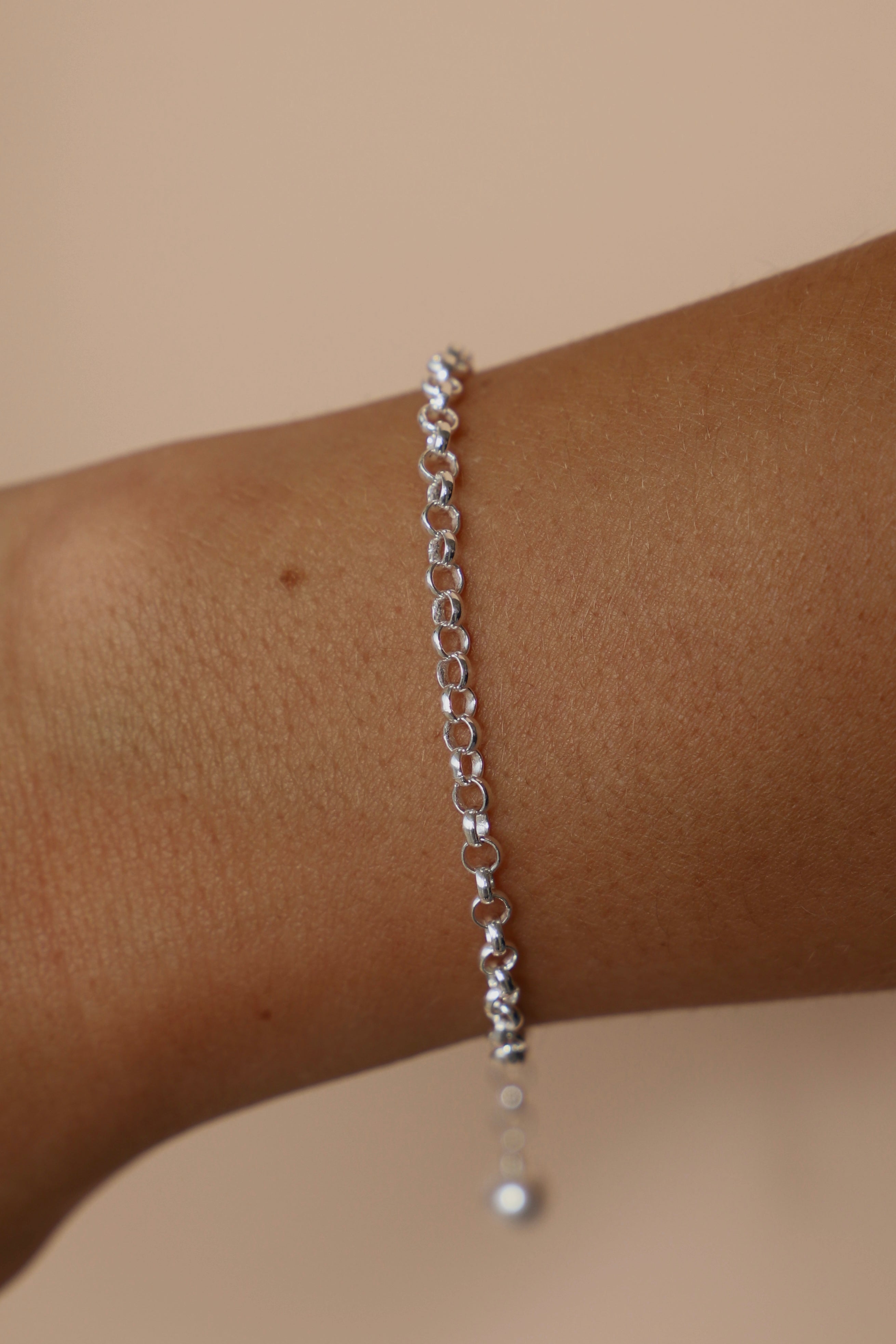  SILVER ROLO CHAIN BRACELET