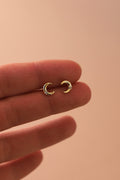  CRESCENT MOON CZ STUDS