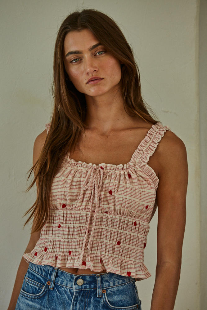  Hearts Flutter Crop Top