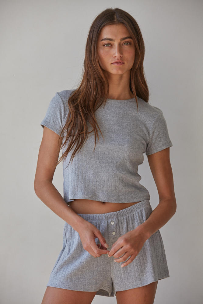  POINTELLE RIBBED TEE