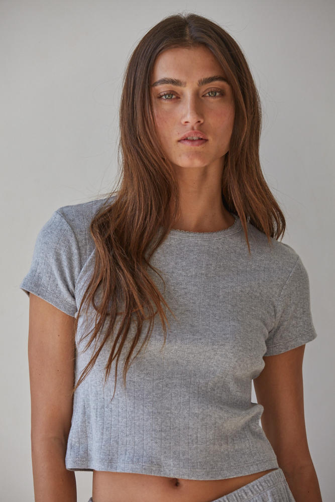  POINTELLE RIBBED TEE