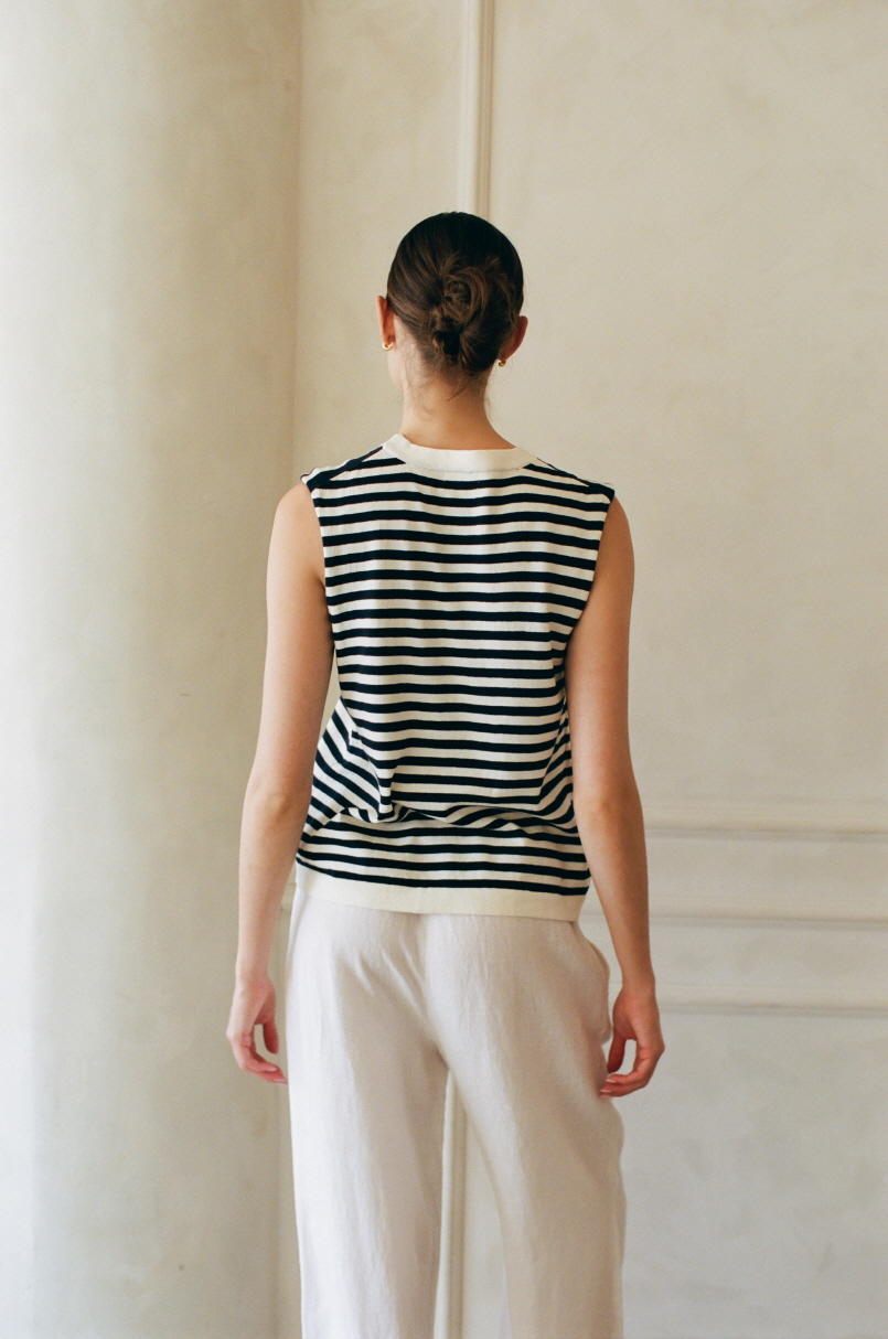  TEAGAN STRIPED SLEEVELESS TOP