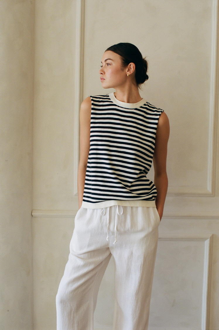  TEAGAN STRIPED SLEEVELESS TOP