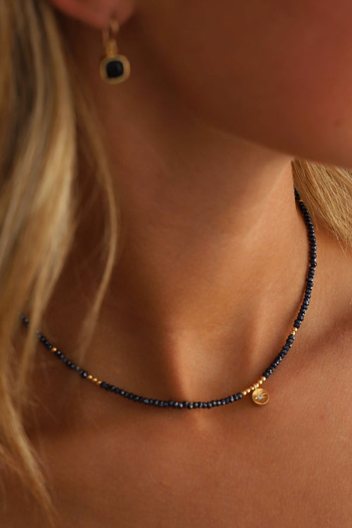  BEADED STAR MEDALLION NECKLACE
