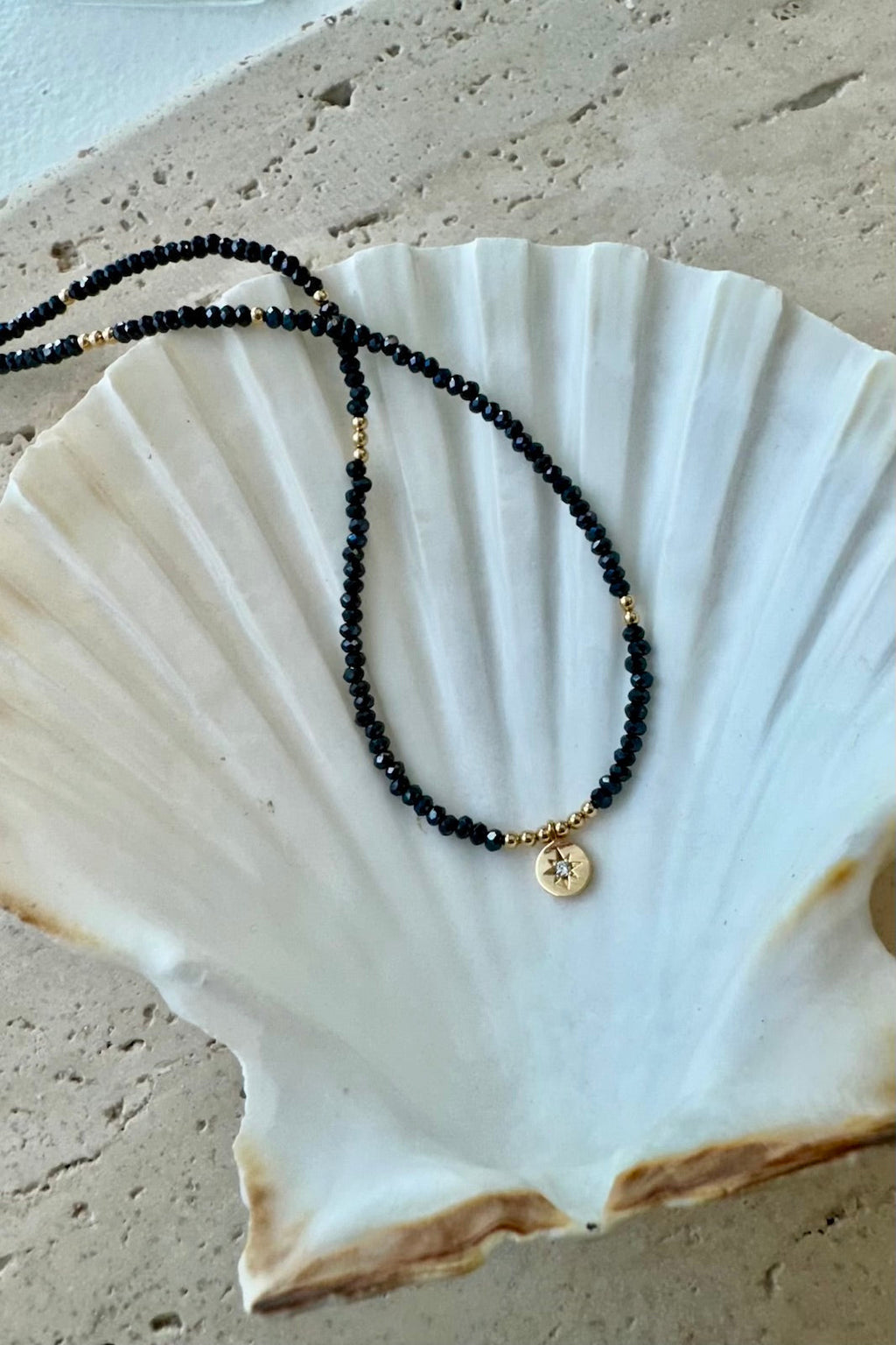  BEADED STAR MEDALLION NECKLACE