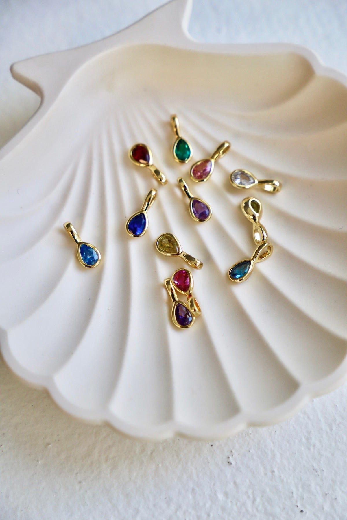  TEARDROP BEZEL BIRTHSTONE CHARM