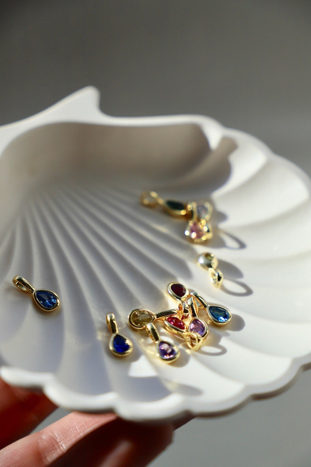  TEARDROP BEZEL BIRTHSTONE CHARM