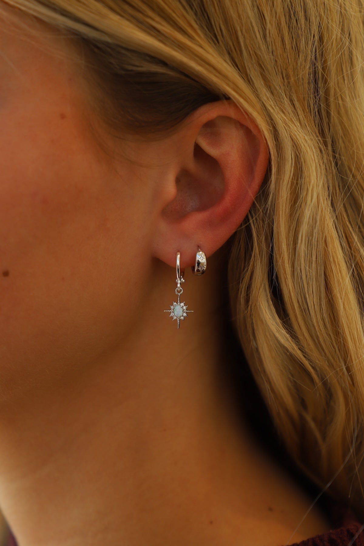  SILVER OPALITE STAR HUGGIES