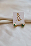  CRYSTAL TEARDROP HUGGIES-EMERALD