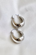  SILVER COCO CHUNKY HOOP EARRINGS