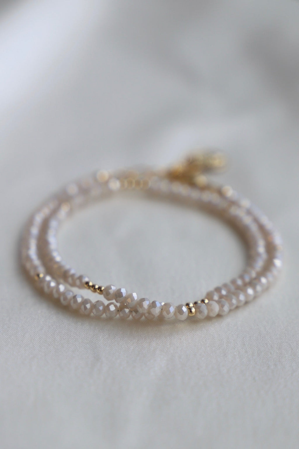  ALABASTER PETITE CRYSTAL DOUBLE WRAP BRACELET