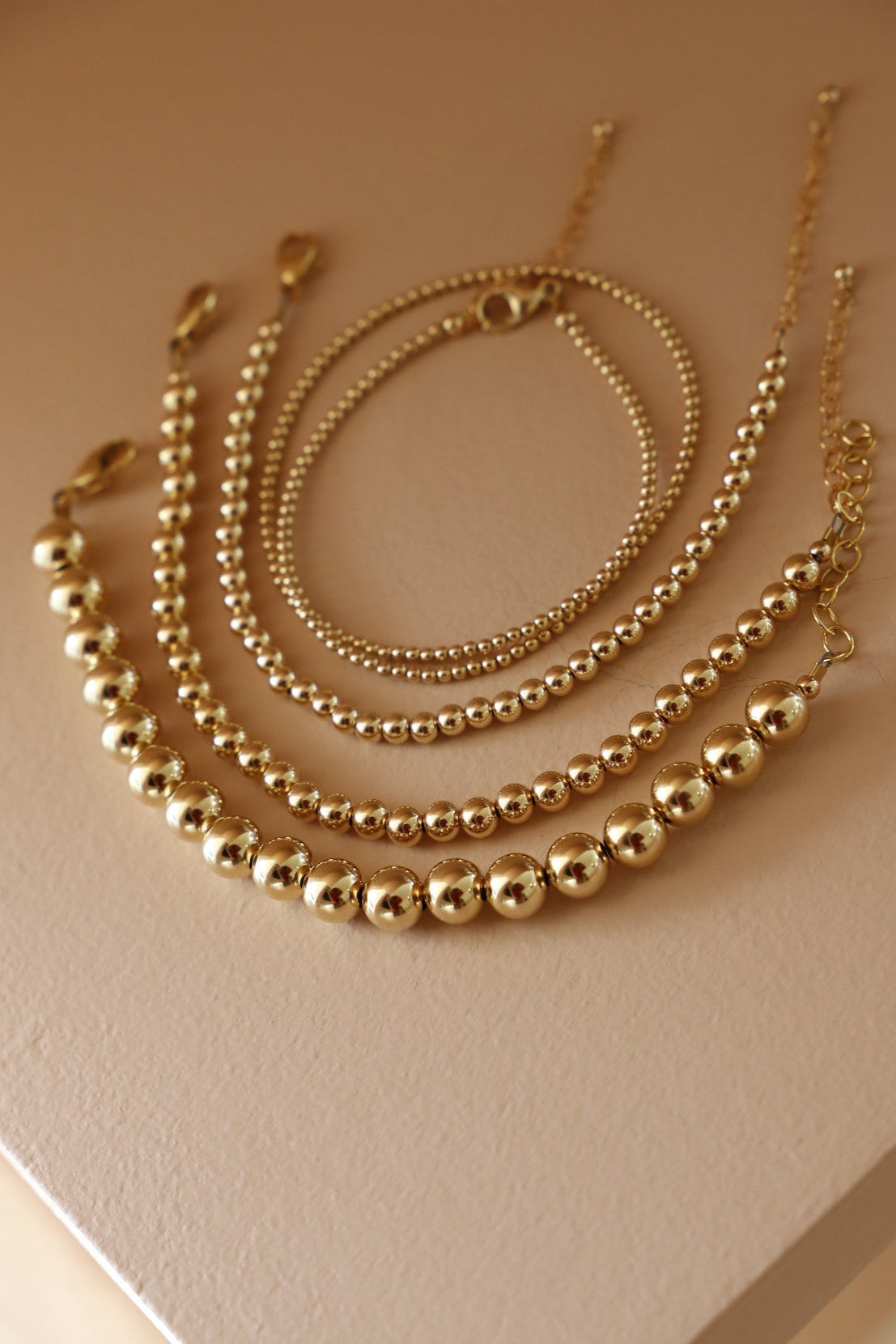  GOLD FILLED BEADED BRACELETS