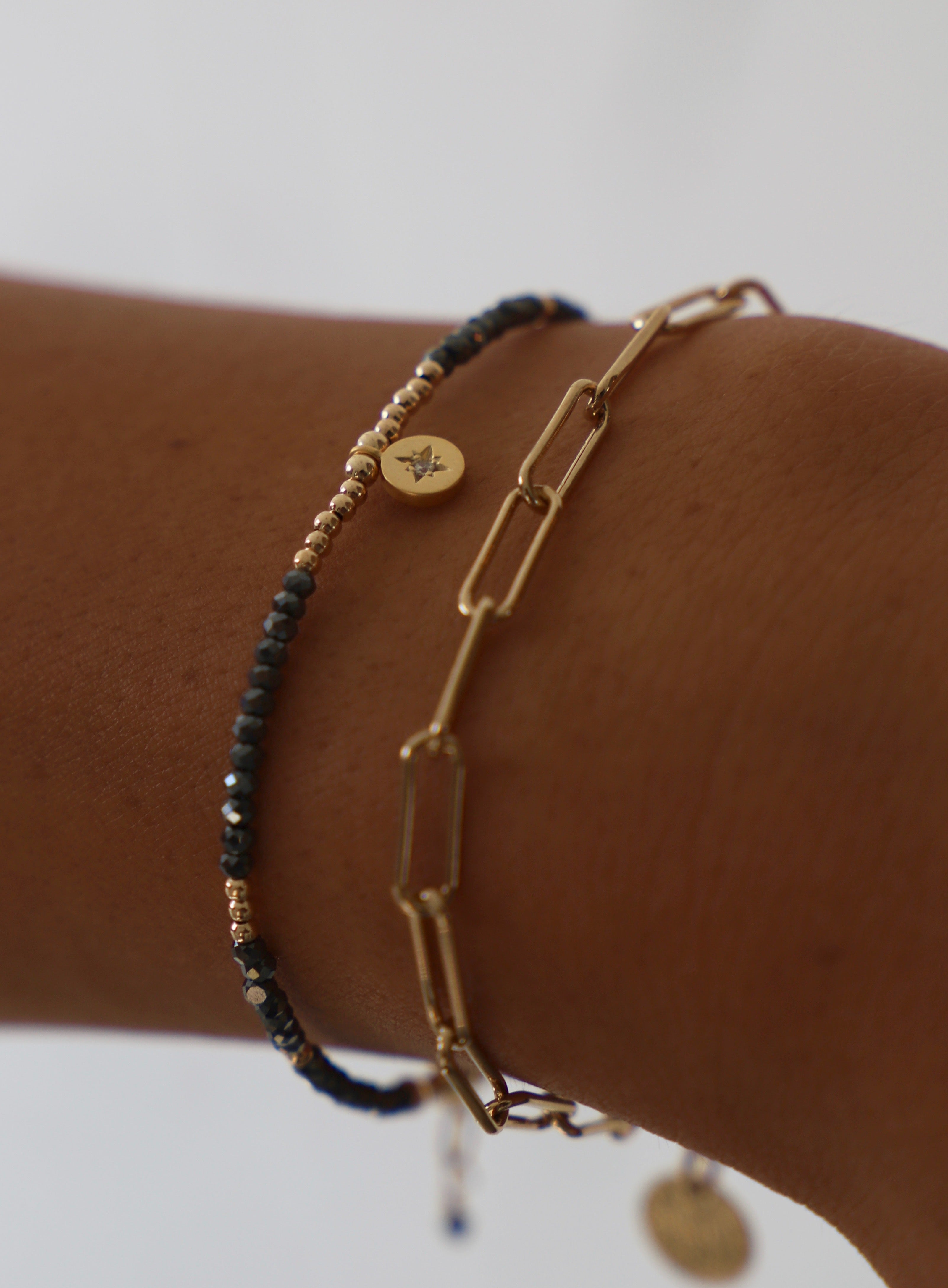  BEADED STAR MEDALLION BRACELET