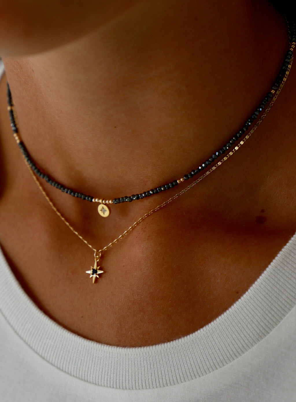  BEADED STAR MEDALLION NECKLACE
