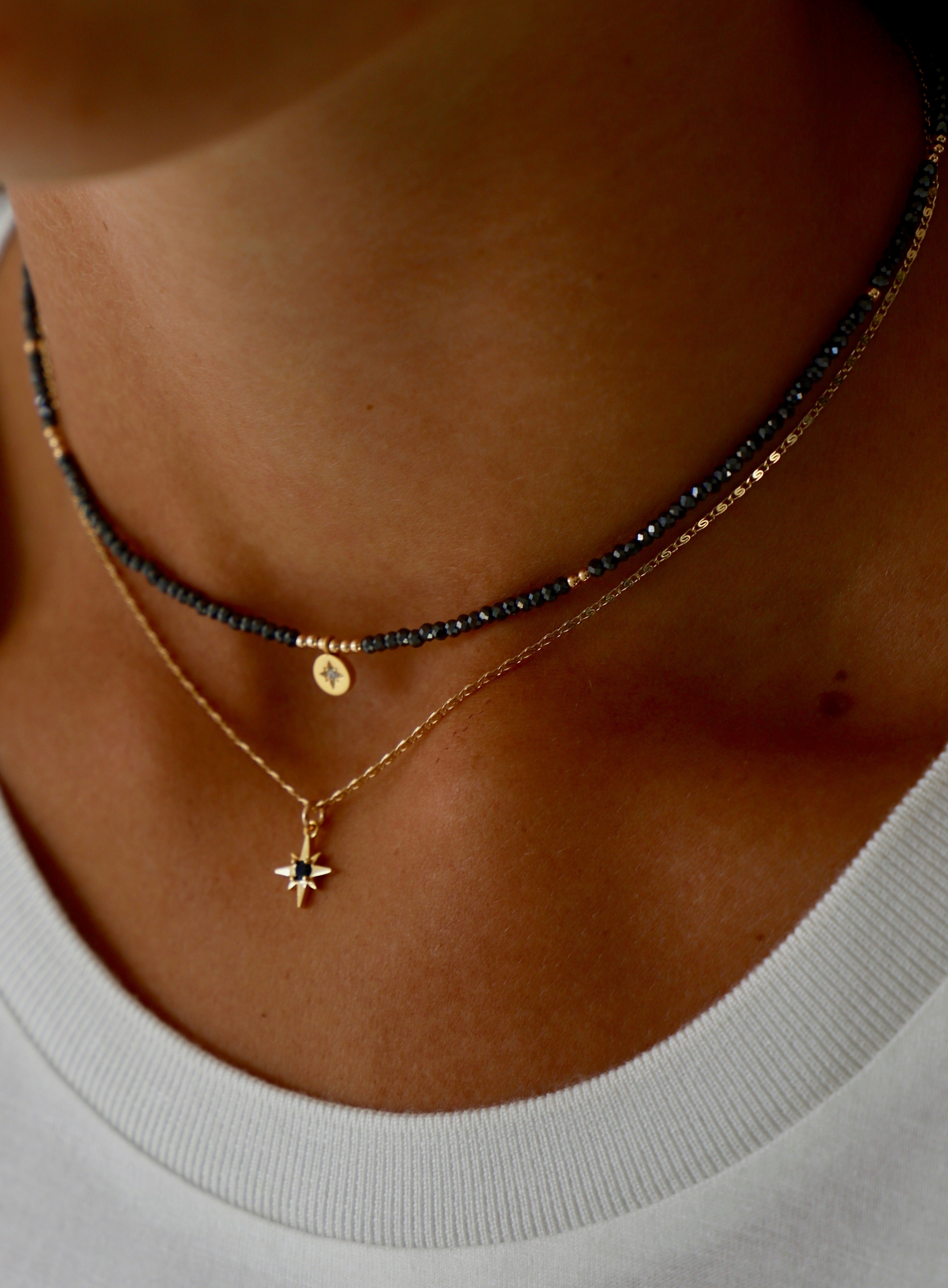  BEADED STAR MEDALLION NECKLACE