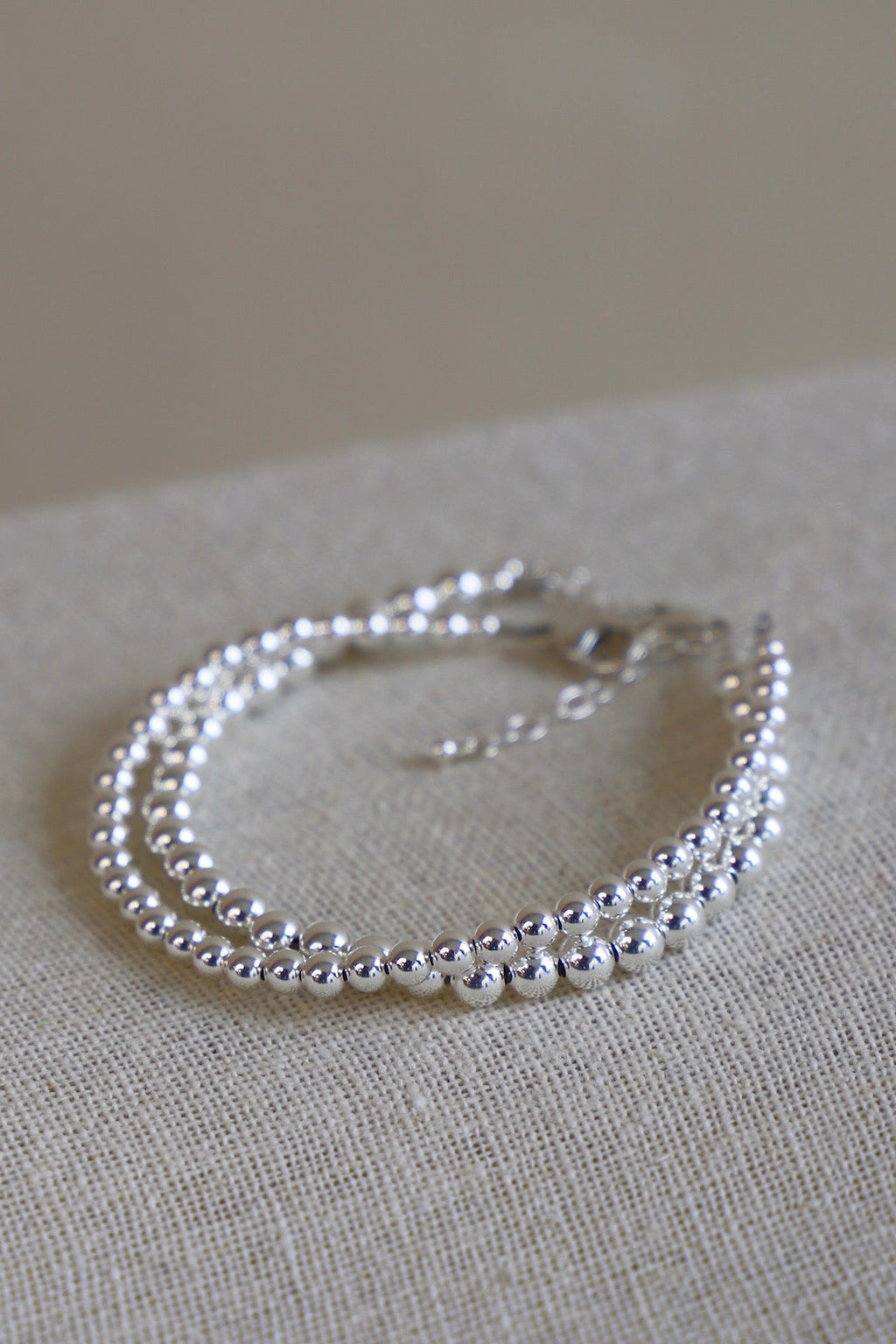 SILVER FILLED BEADED BRACELET