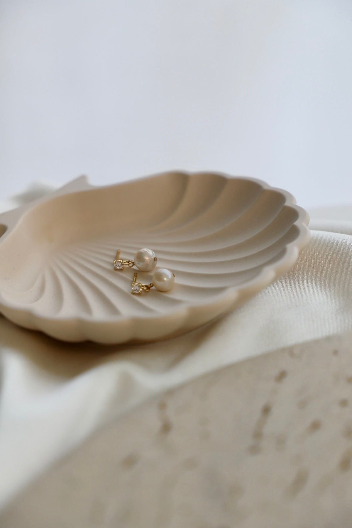  CZ PEARL DROP EARRINGS