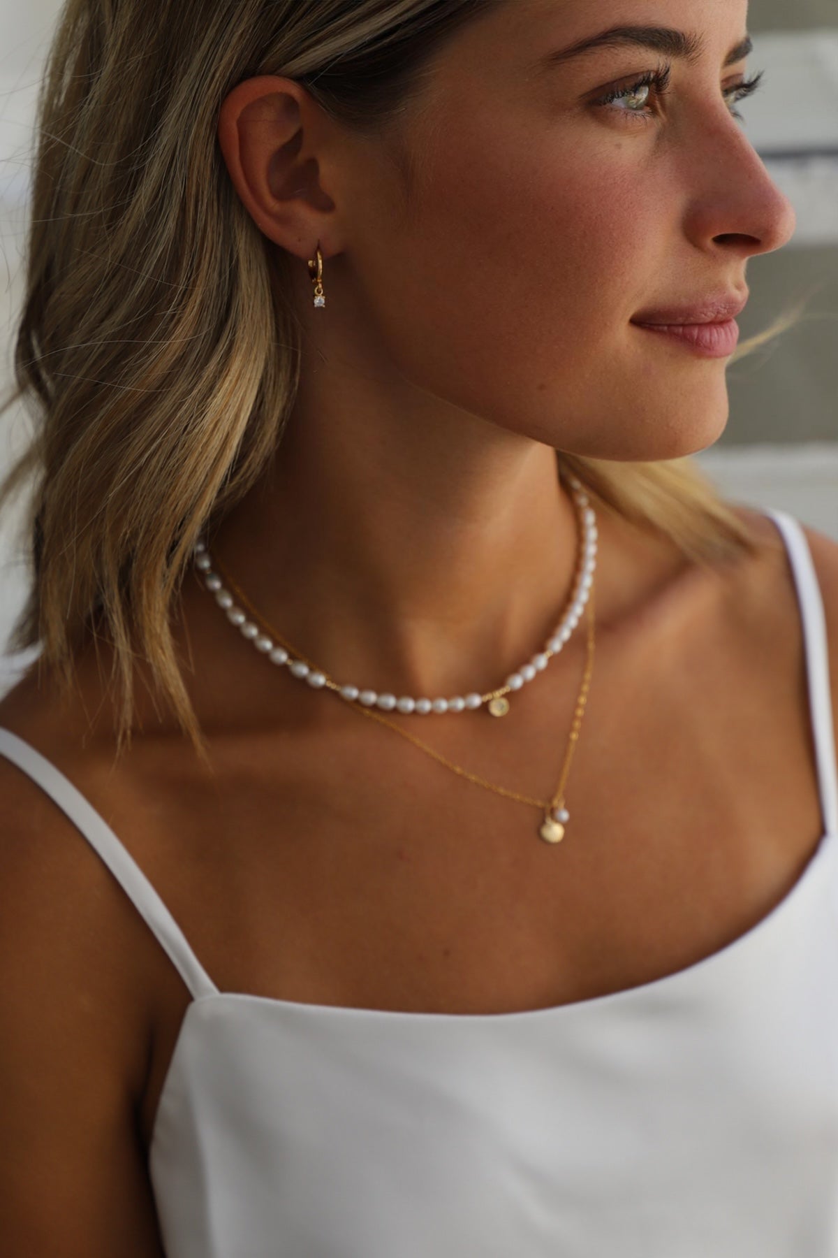  MINIATURE CZ DROP EARRINGS