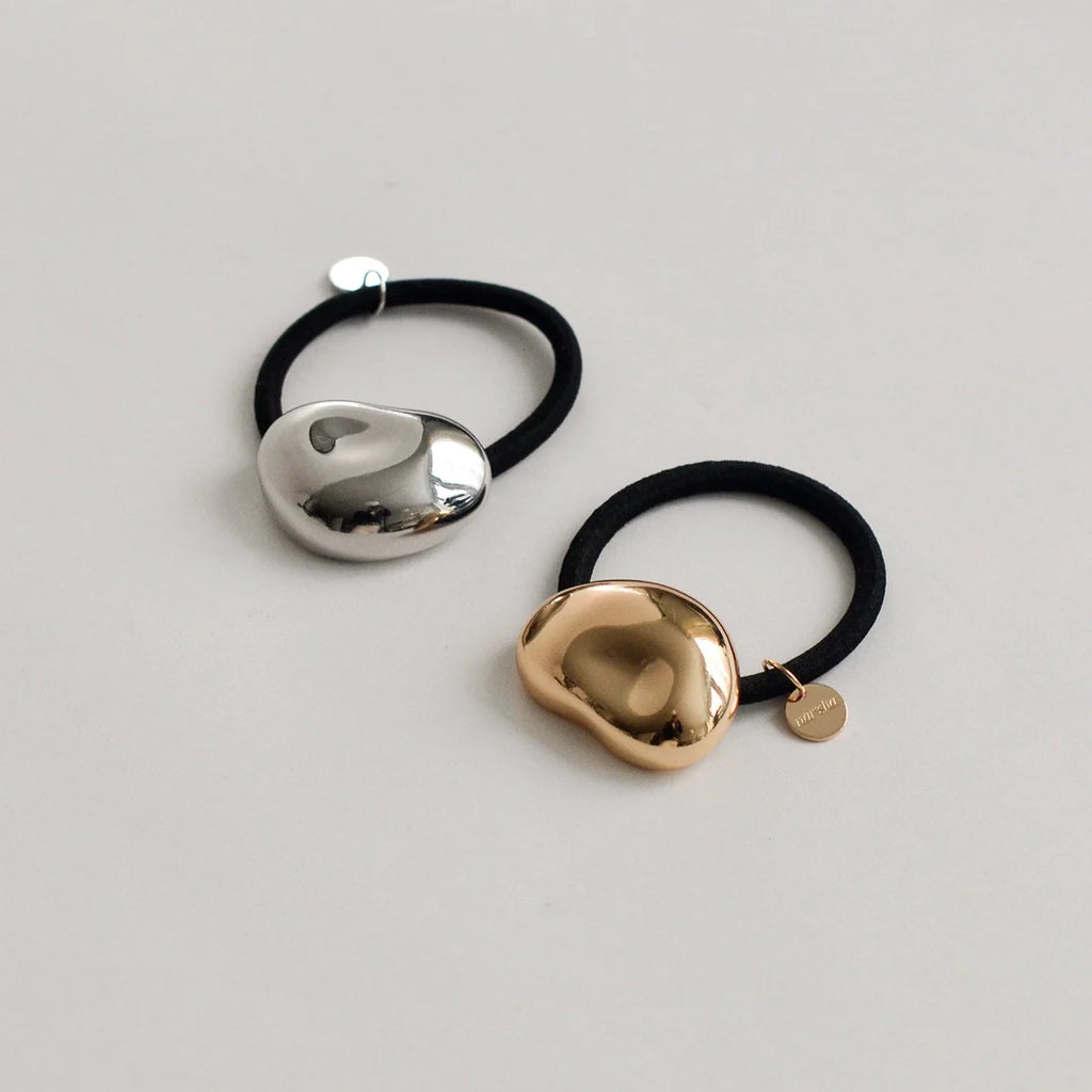  PEBBLE SHAPE METAL HAIR TIE
