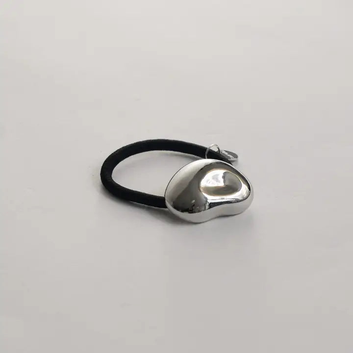  PEBBLE SHAPE METAL HAIR TIE