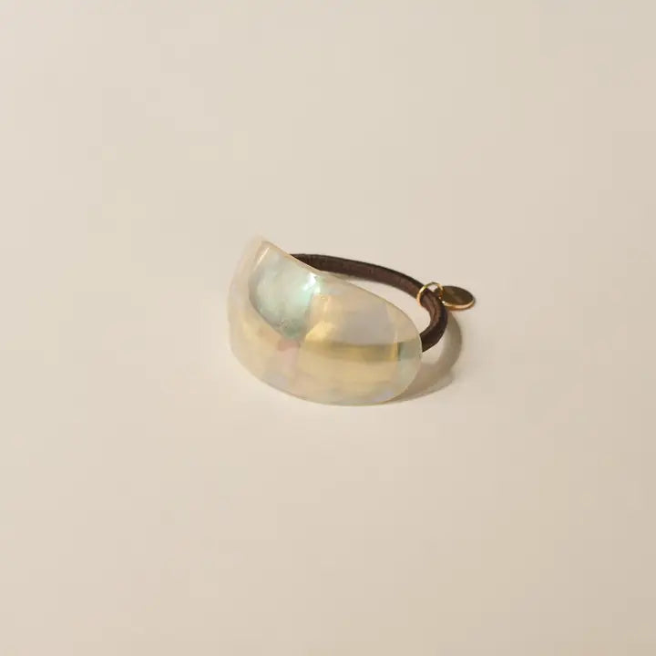  RESIN PONYTAIL HOLDER | CRYSTAL SHELL