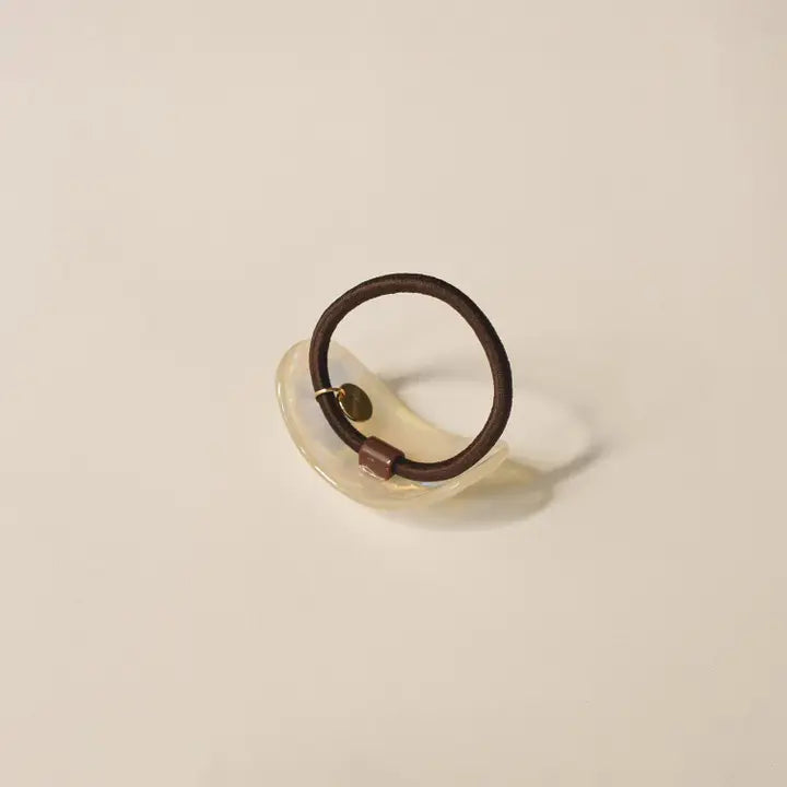  RESIN PONYTAIL HOLDER | CRYSTAL SHELL