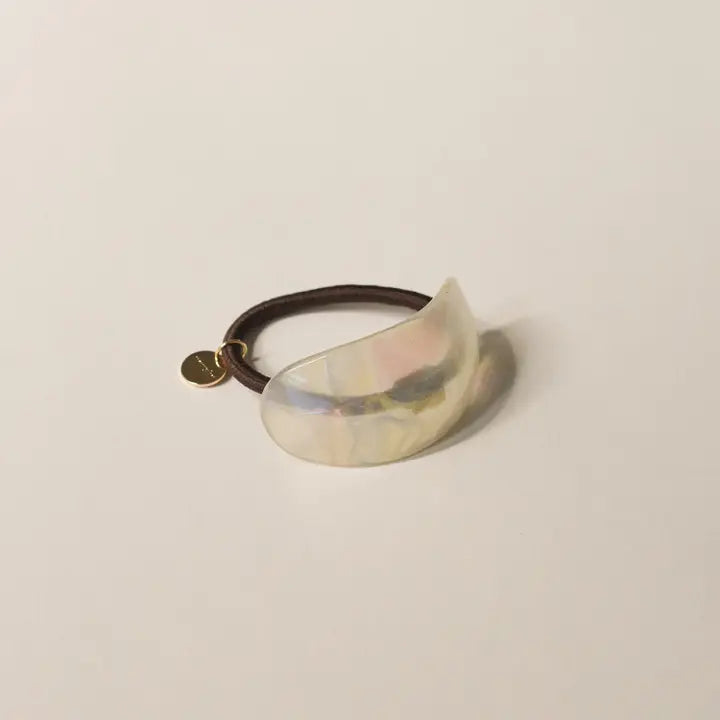  RESIN PONYTAIL HOLDER | CRYSTAL SHELL