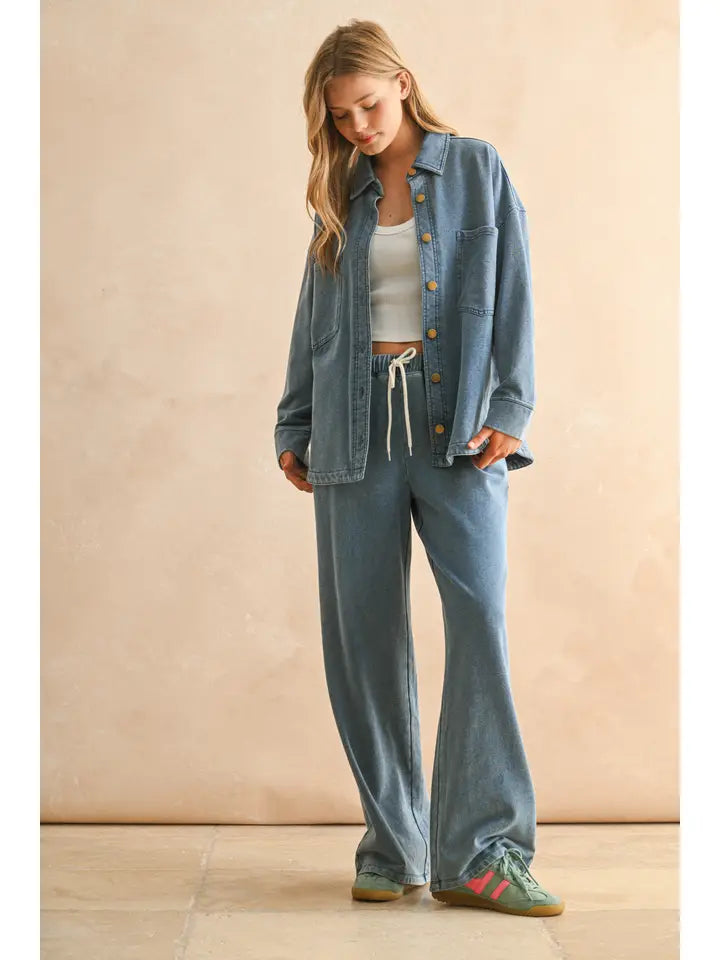  WASHED DENIM SHACKET