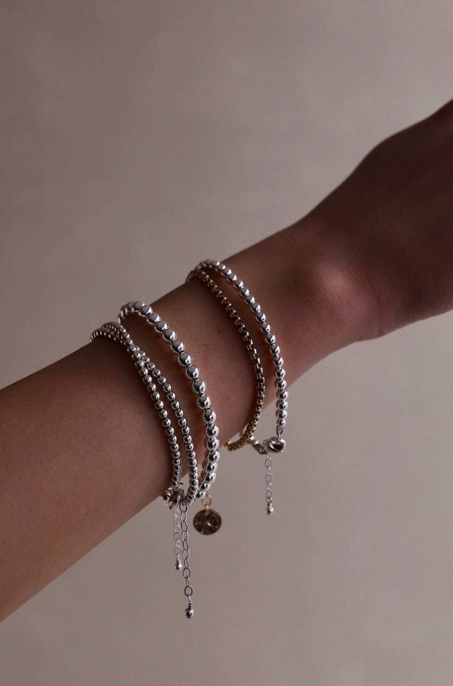  SILVER FILLED BEADED BRACELET