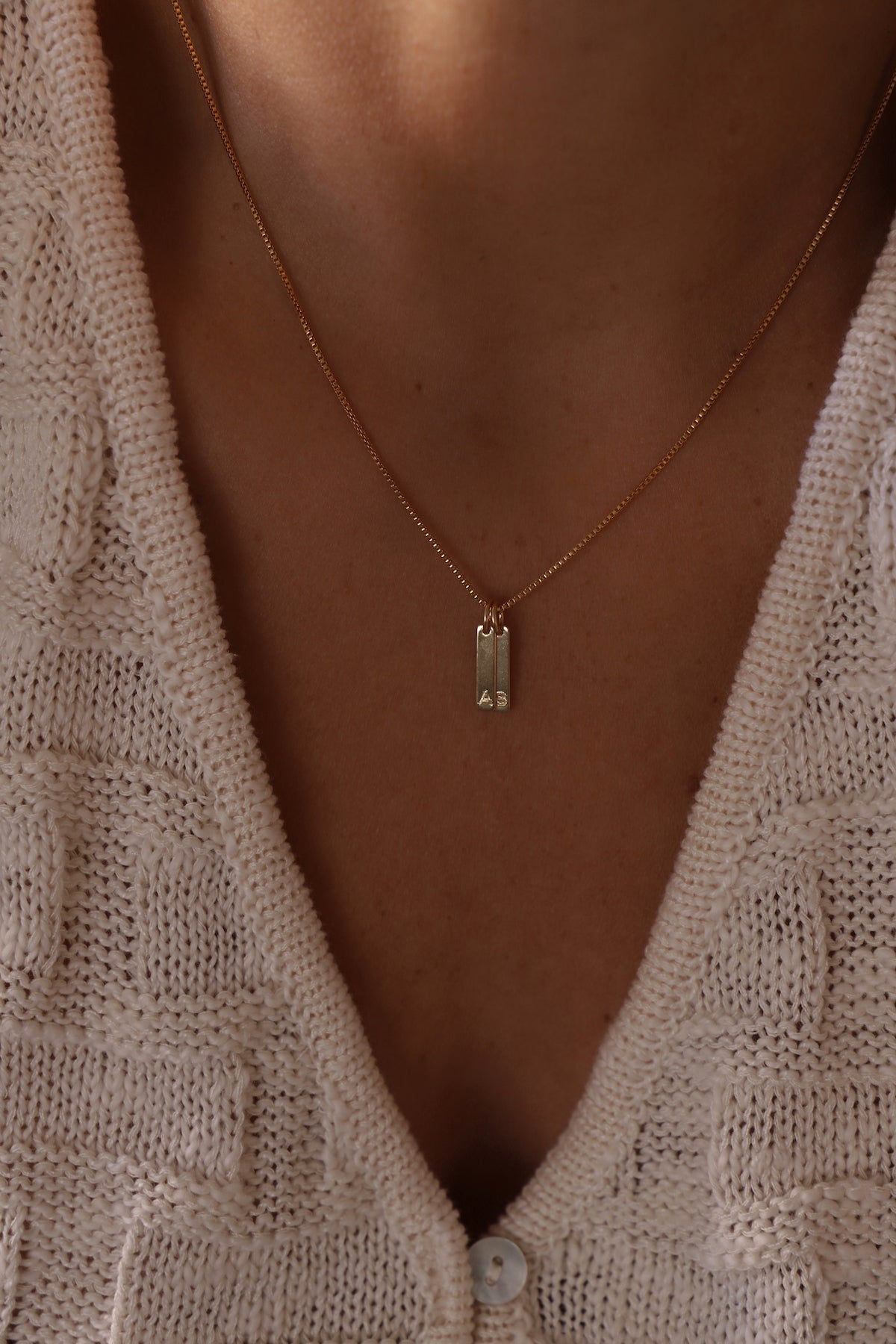  STAMPED INITIAL TAG CHARM