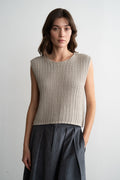  CROPPPED COTTON SWEATER VEST