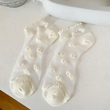  FLORAL MESH SOCKS