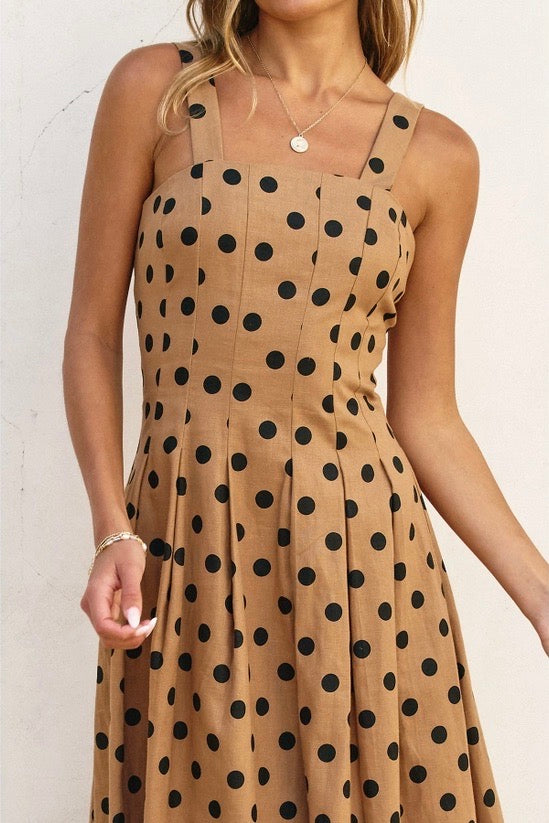  MOCHA POLKA DOT DRESS